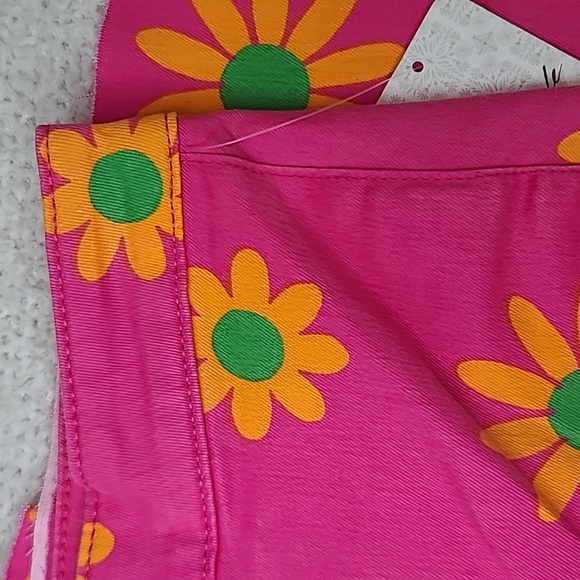 Free People Youthquake Printed Crop Flare Jeans in Lipstick Combo Pink -NWT - Picture 11 of 17